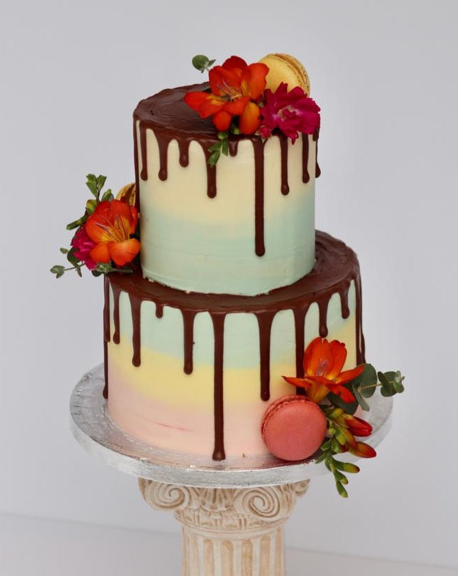 Sunset Drip Cake