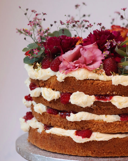 Vanilla and Raspberry Glorious Mess Cake