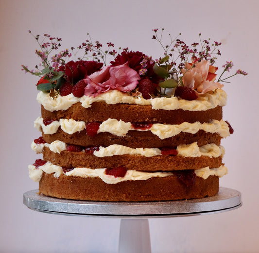 Vanilla and Raspberry Glorious Mess Cake