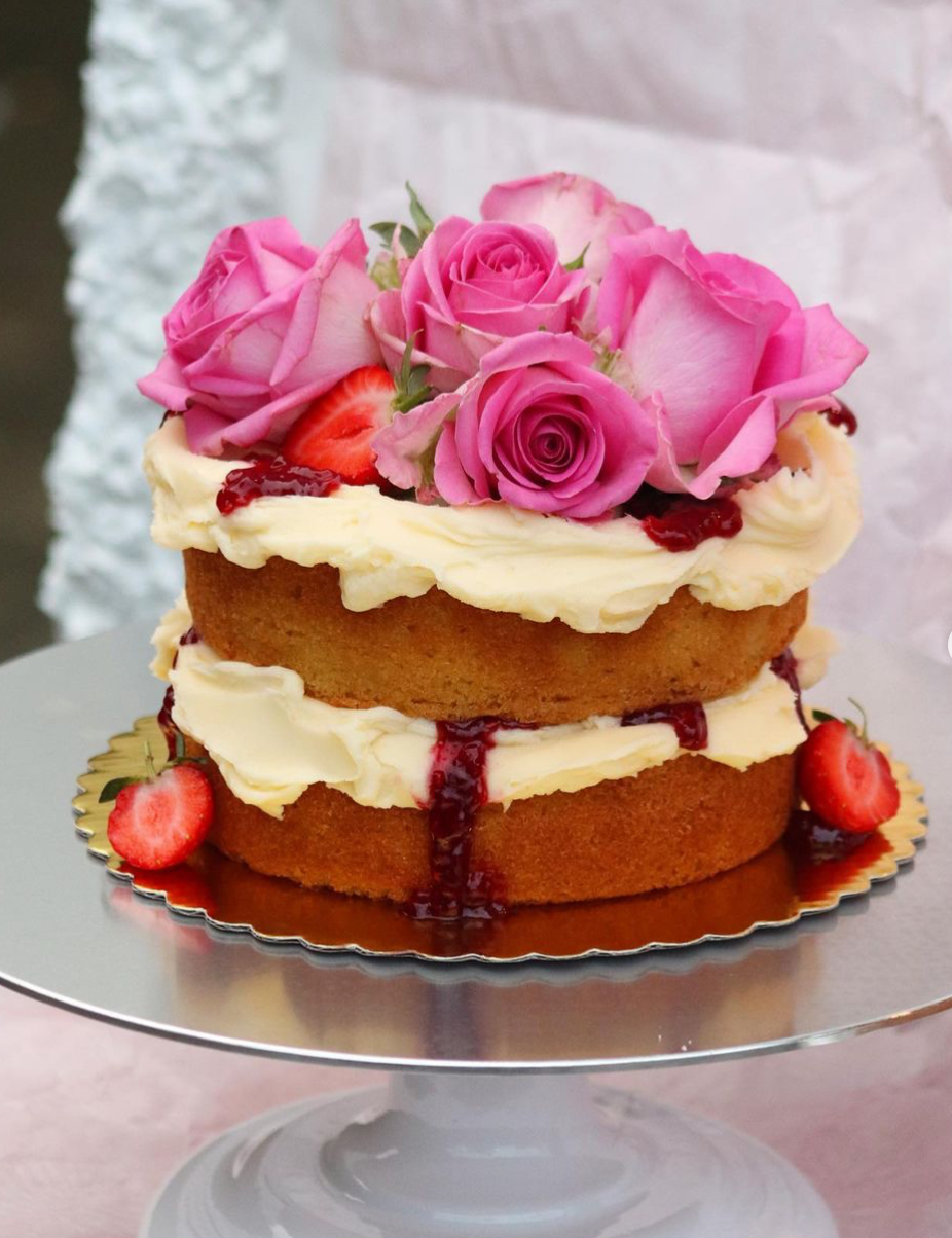Vanilla and Raspberry Glorious Mess Cake