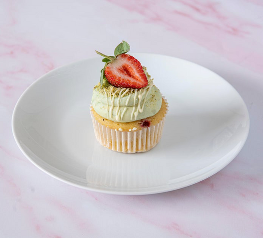 Strawberry, Pistachio and White Chocolate Cupcake